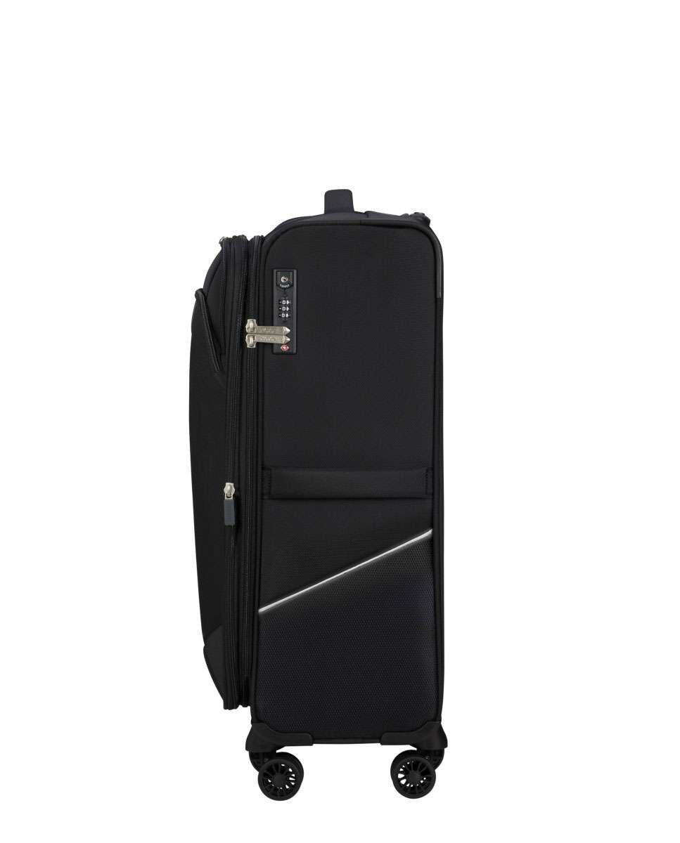 Mala de viagem média Summerride 69cm com 4 rodas expansível preto 70L Preto-3