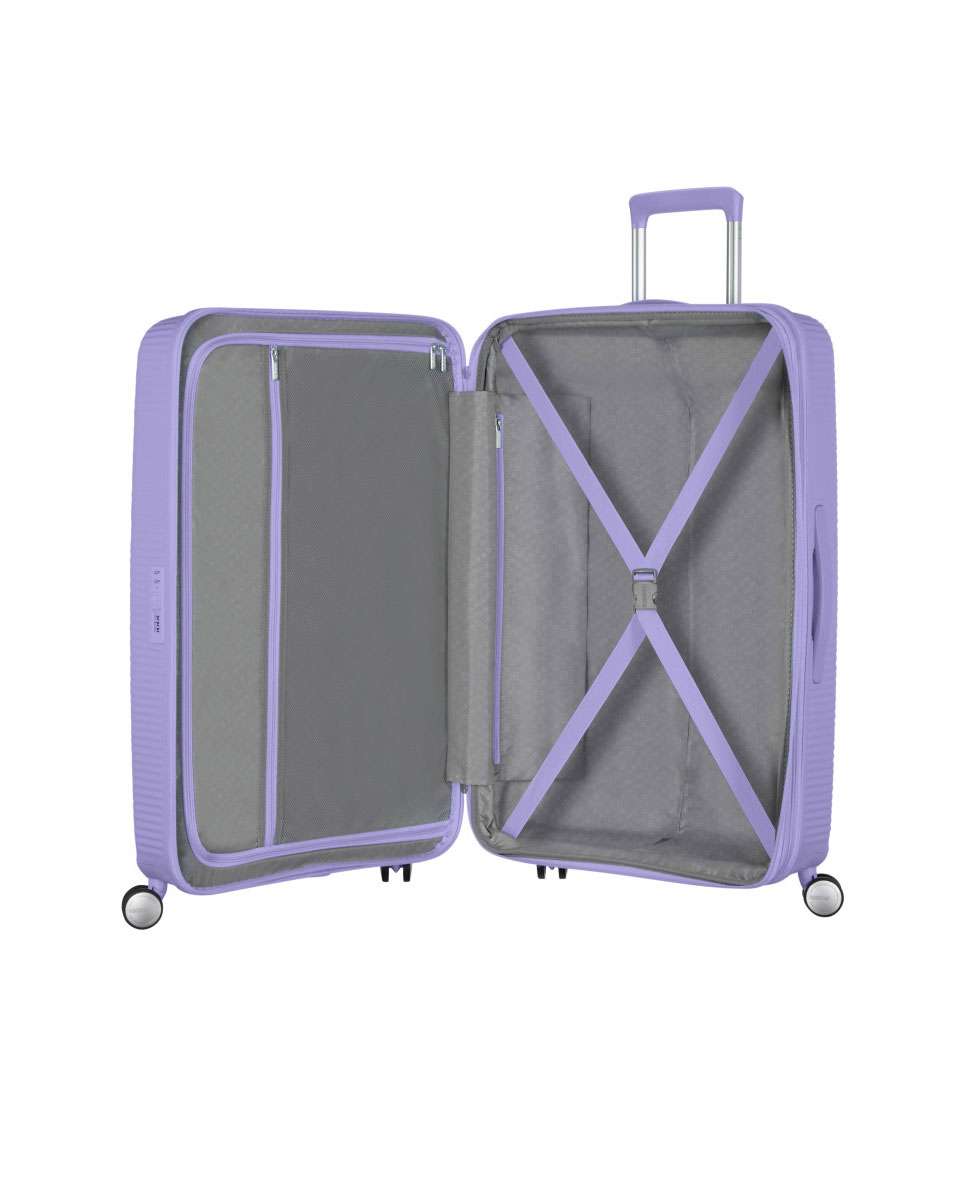 Mala de viagem média Soundbox 67cm 4 rodas expansível lavanda 71.5L Lavanda-2