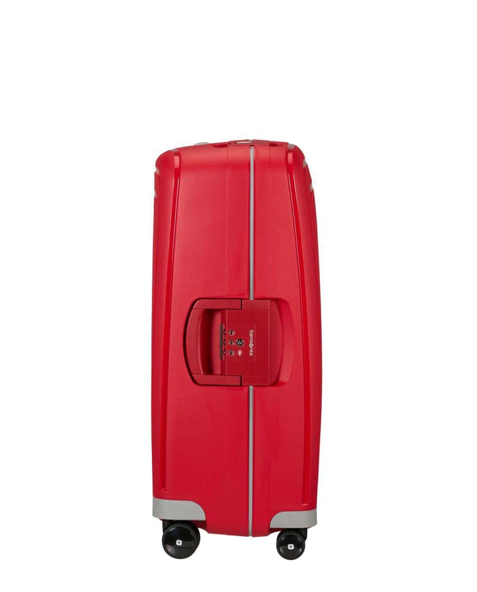 Mala de viagem média S`Cure 69cm 4 rodas com fechadura vermelho 79L Vermelho-2