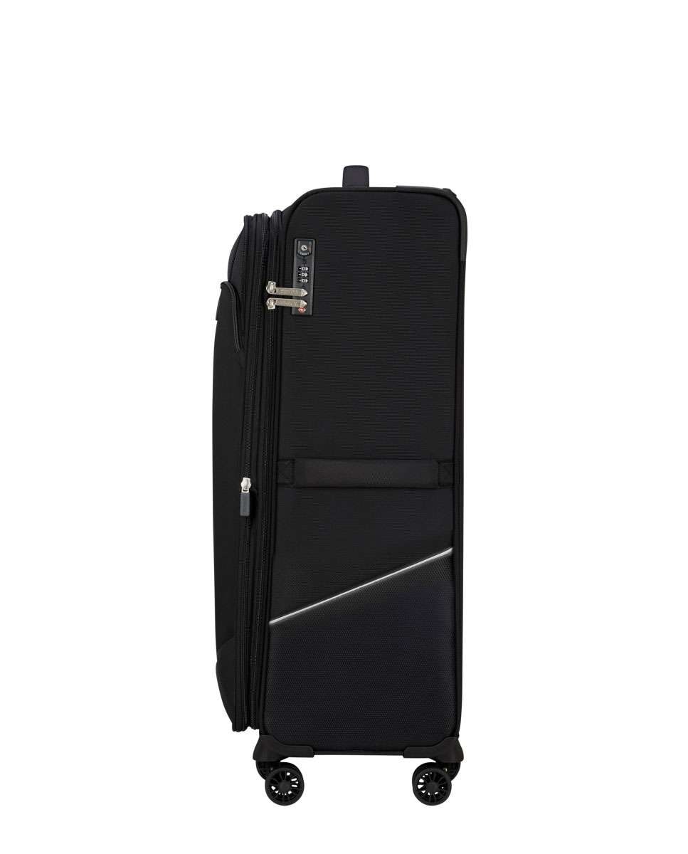 Mala de viagem grande Summerride 80cm com 4 rodas expansível preto 111L Preto-3