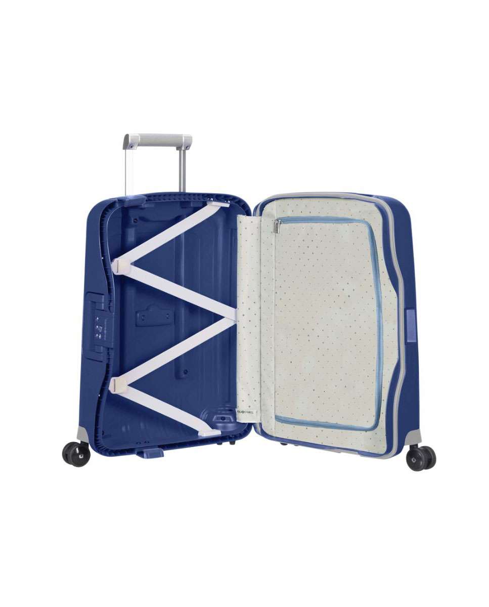 Mala de cabine S`Cure 55cm 4 rodas com fechadura azul 34L Azul-2