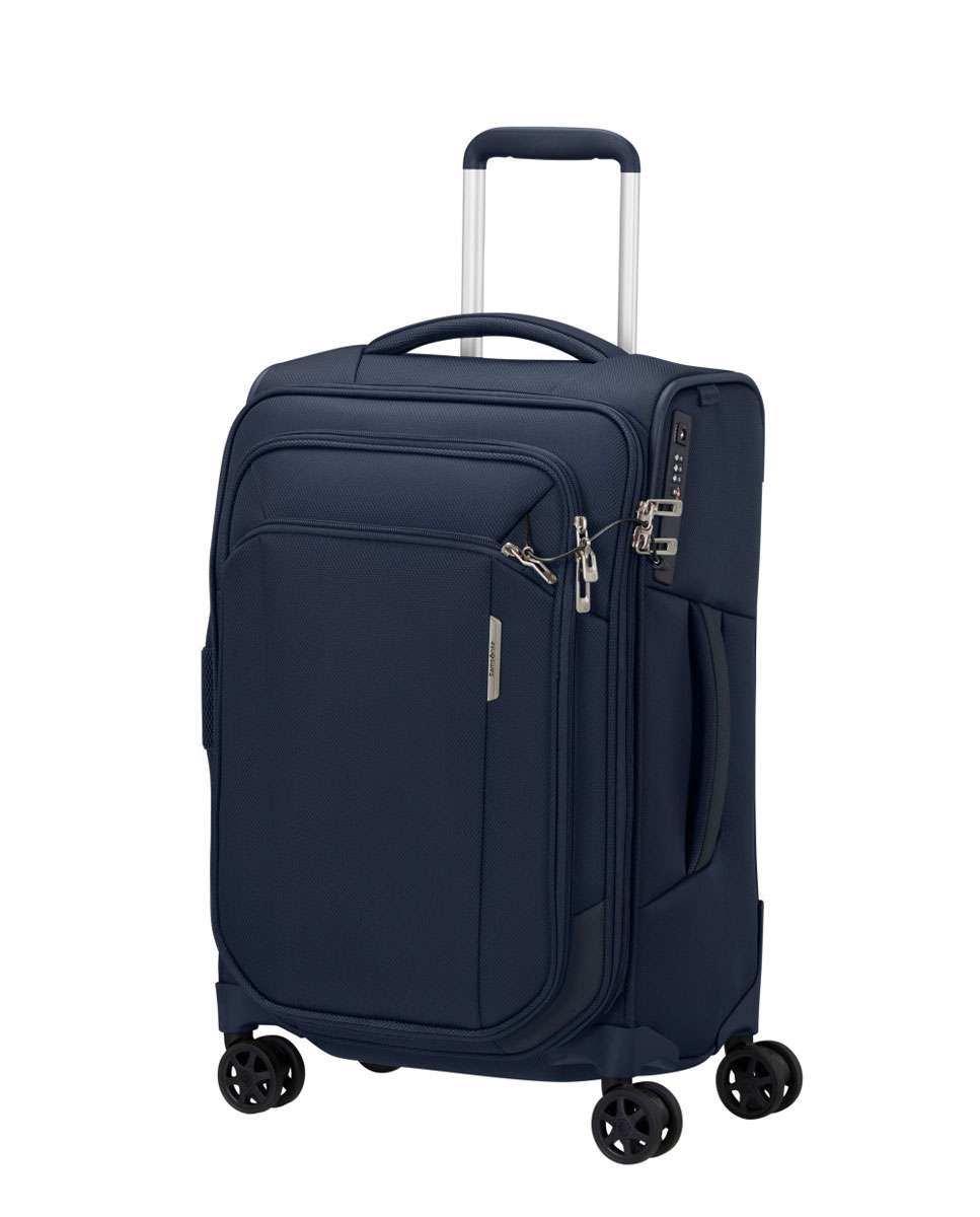 Mala de cabine Respark 55x35cm 4 rodas expansível azul marinho 39L Azul-1