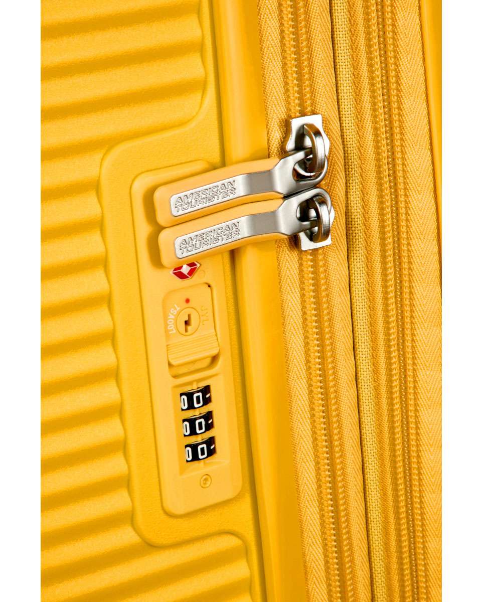 Mala de cabine Soundbox 55cm 4 rodas expansível amarelo 35.5L Amarelo-3