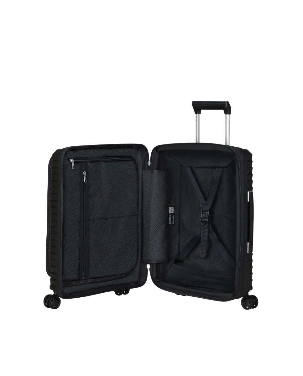 Mala de cabine Upscape 55cm acesso frontal 4 rodas expansível preto 42L Preto-2
