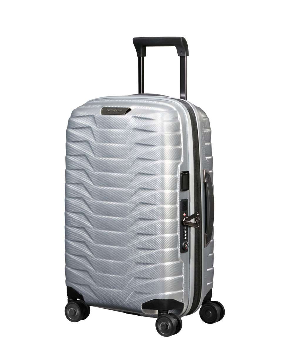 Mala de cabine Proxis 55/35cm 4 rodas expansível prateada 38L Cinzento-1