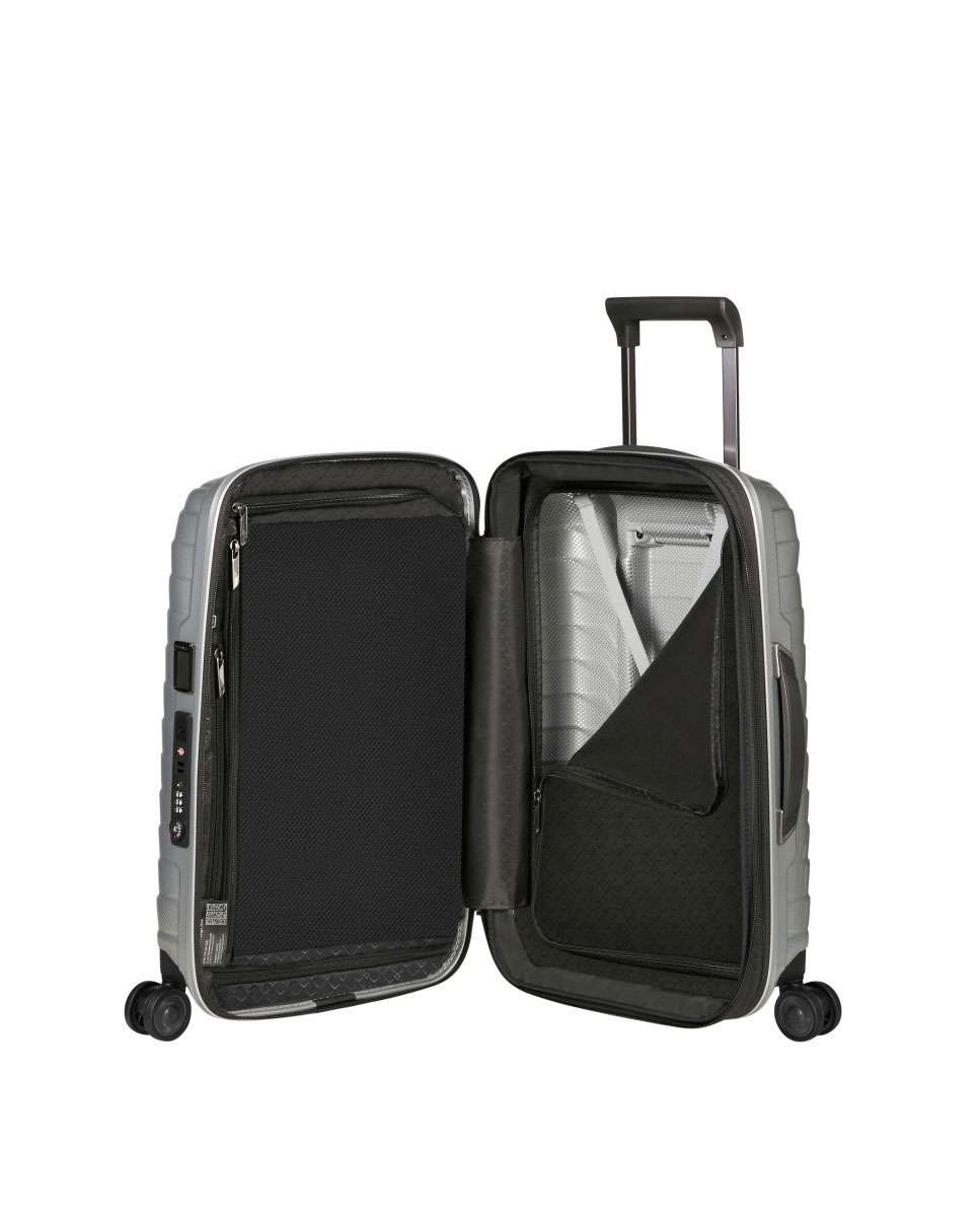 Mala de cabine Proxis 55/35cm 4 rodas expansível prateada 38L Cinzento-2