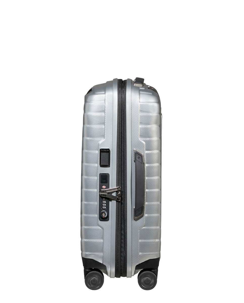 Mala de cabine Proxis 55/35cm 4 rodas expansível prateada 38L Cinzento-3
