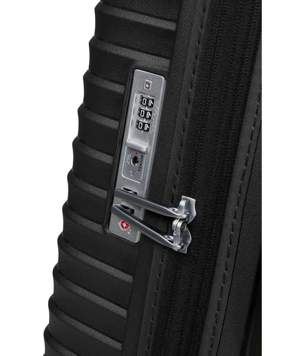 Mala de viagem grande Upscape 75cm 4 rodas expansível preto 104L Preto-3