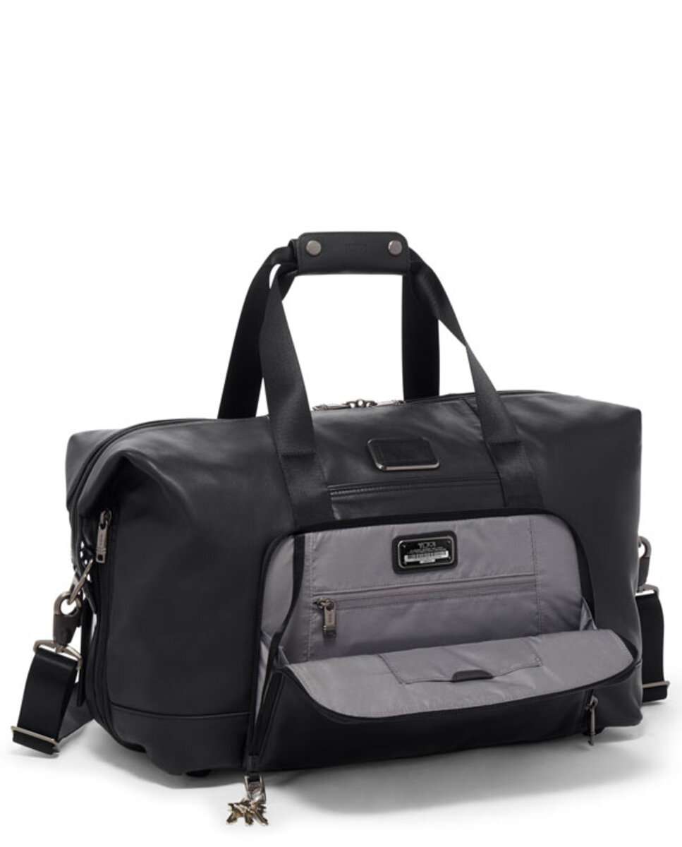 Saco de Viagem Expansível em Pele Alpha preto Preto-3