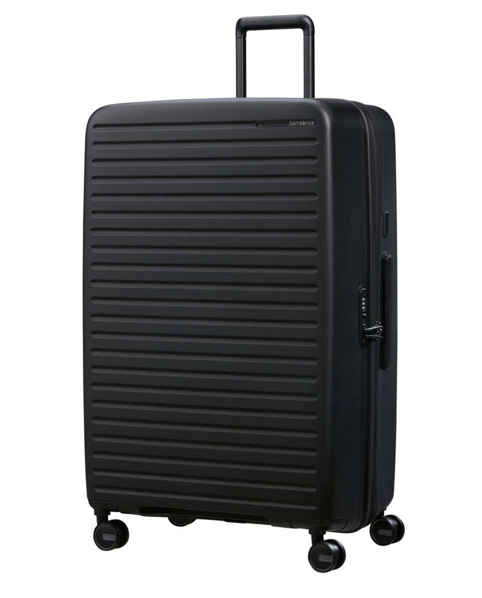 Mala de viagem extragrande Restackd 81cm 4 rodas expansível preto 126L Preto-1