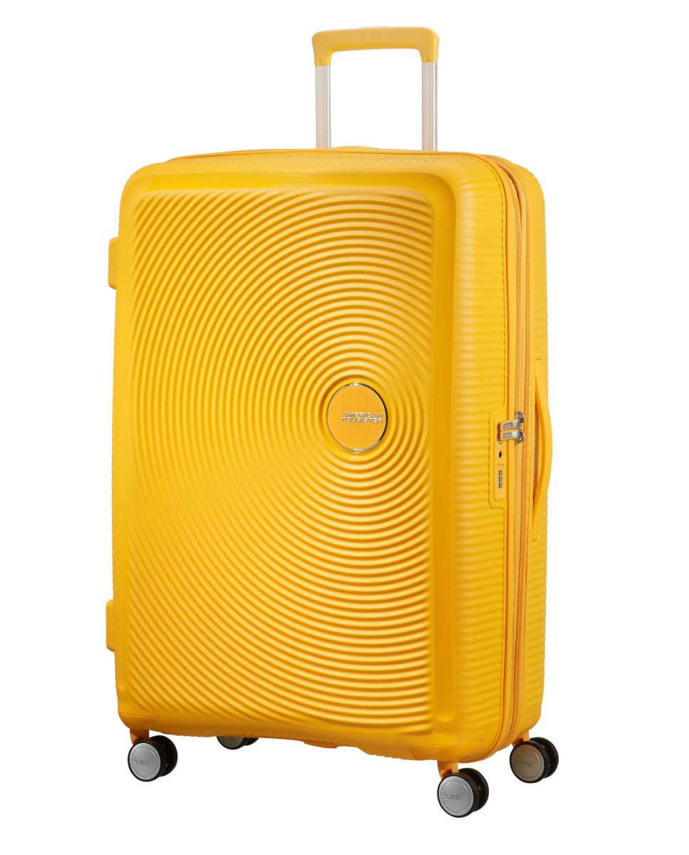 Mala de viagem grande Soundbox 77cm 4 rodas expansível amarelo 97L Amarelo-1