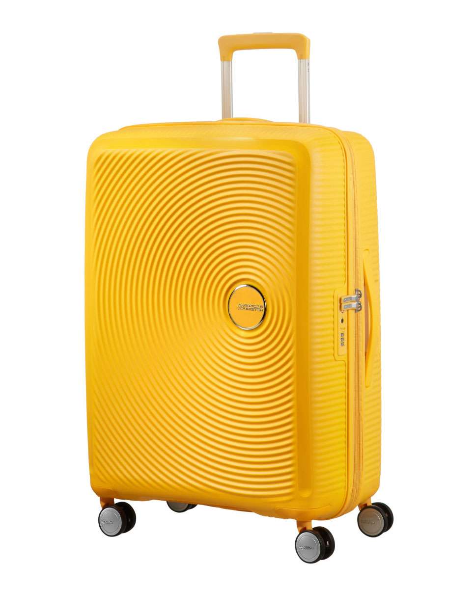 Mala de viagem média Soundbox 67cm 4 rodas expansível amarelo 71.5L Amarelo-1