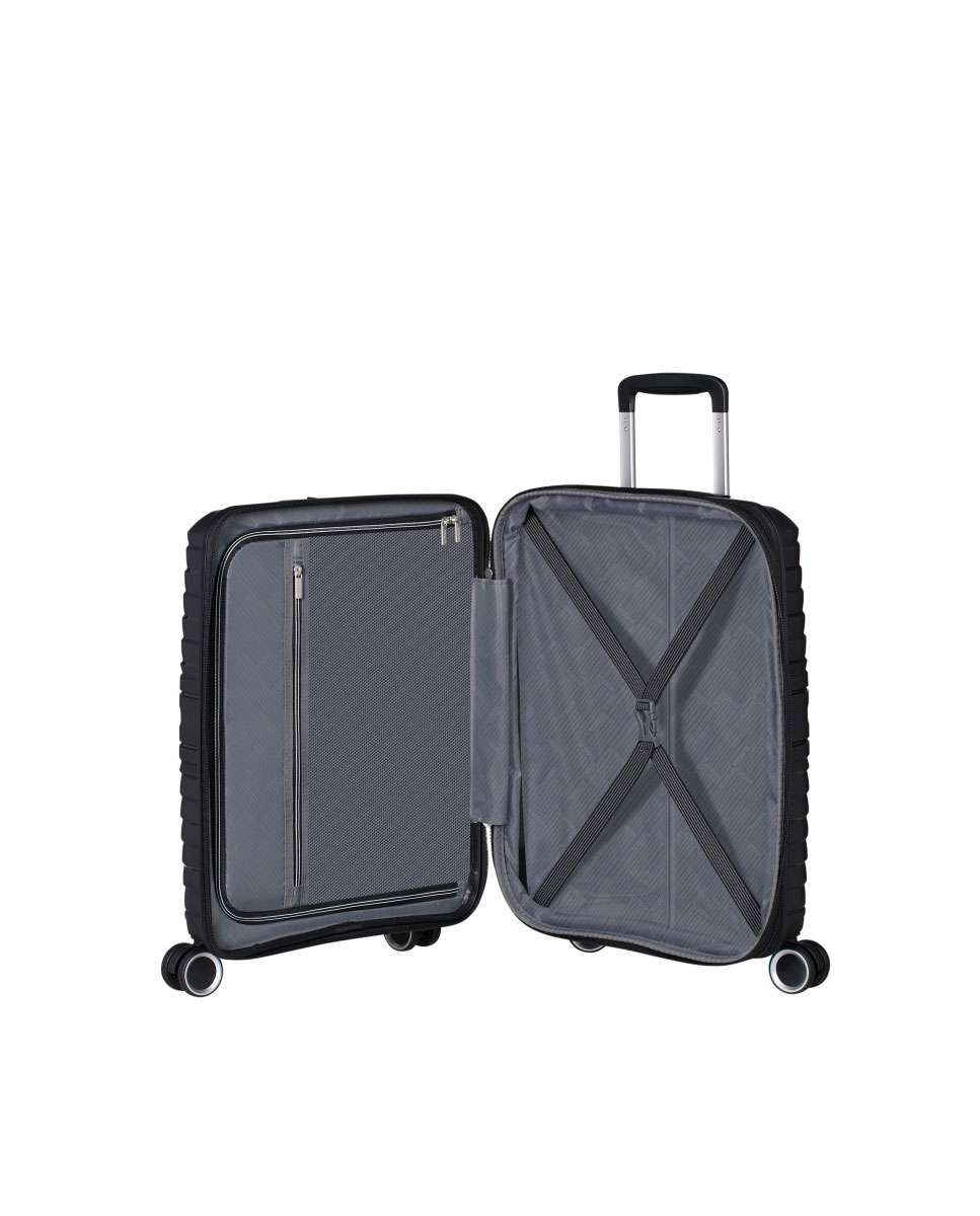 Mala de Cabine Flytwist 55cm 4 Rodas Expansível Preto 36L Preto-2