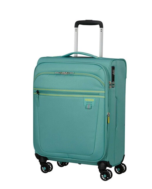 Imagem 0 de Mala de Cabine Aerospin 55cm Com 4 Rodas Expansível Azul Turquesa 47L