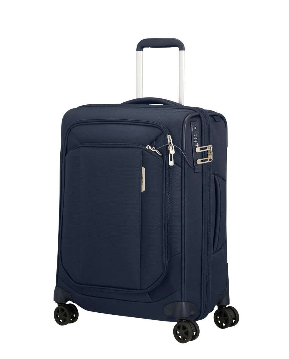 Mala de cabine Respark 55cm 4 rodas expansível azul marinho 43L Azul-1