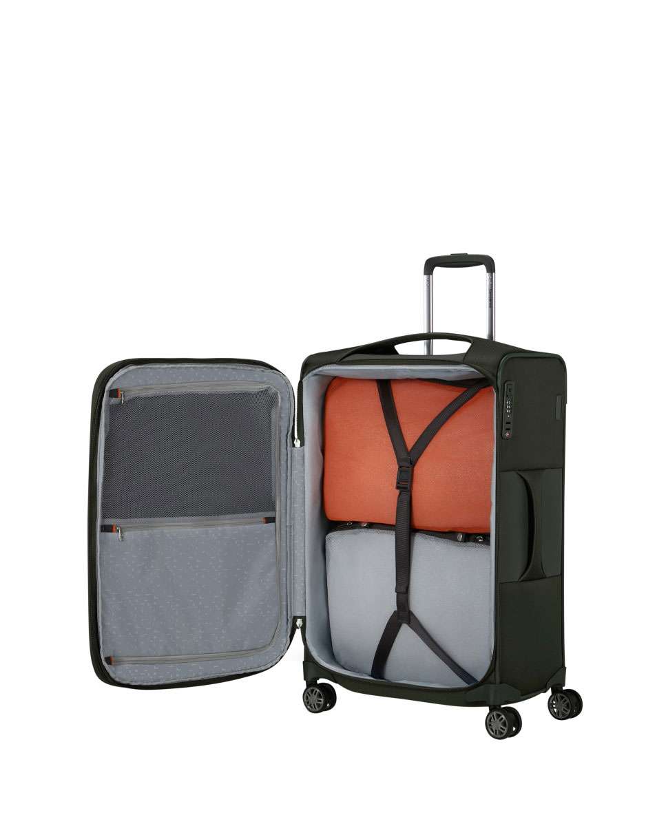 Mala de Viagem Média Re-Lite 67cm 4 Rodas Expansível Verde Hera 79L Verde-2