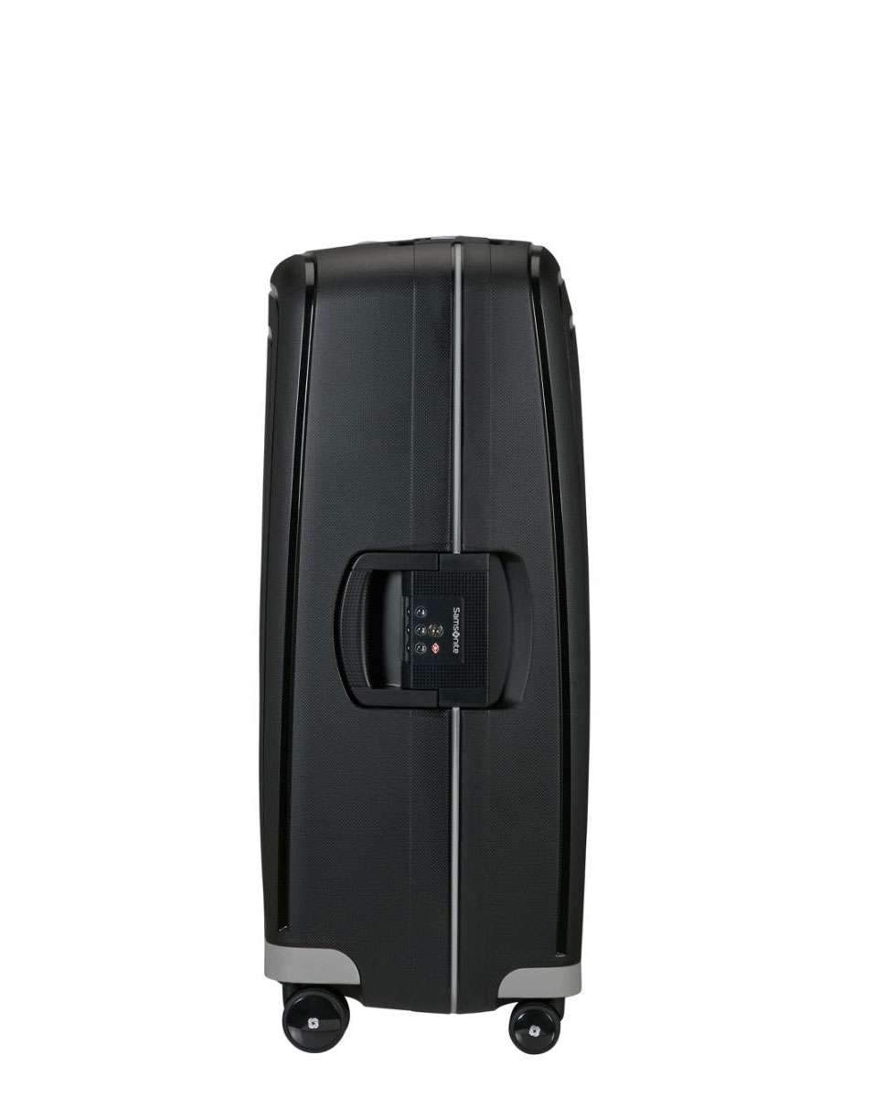 Mala de viagem grande S`Cure 75cm 4 rodas com fechadura preto 102L Preto-2