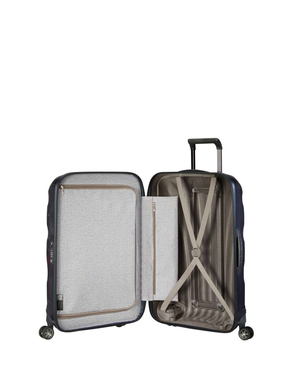 Mala de viagem média C-Lite 69cm 4 rodas azul 68L Azul-2