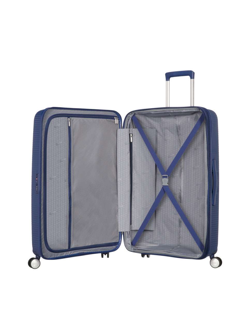 Mala de viagem média Soundbox 67cm 4 rodas expansível azul-meia-noite 71.5L Azul-2