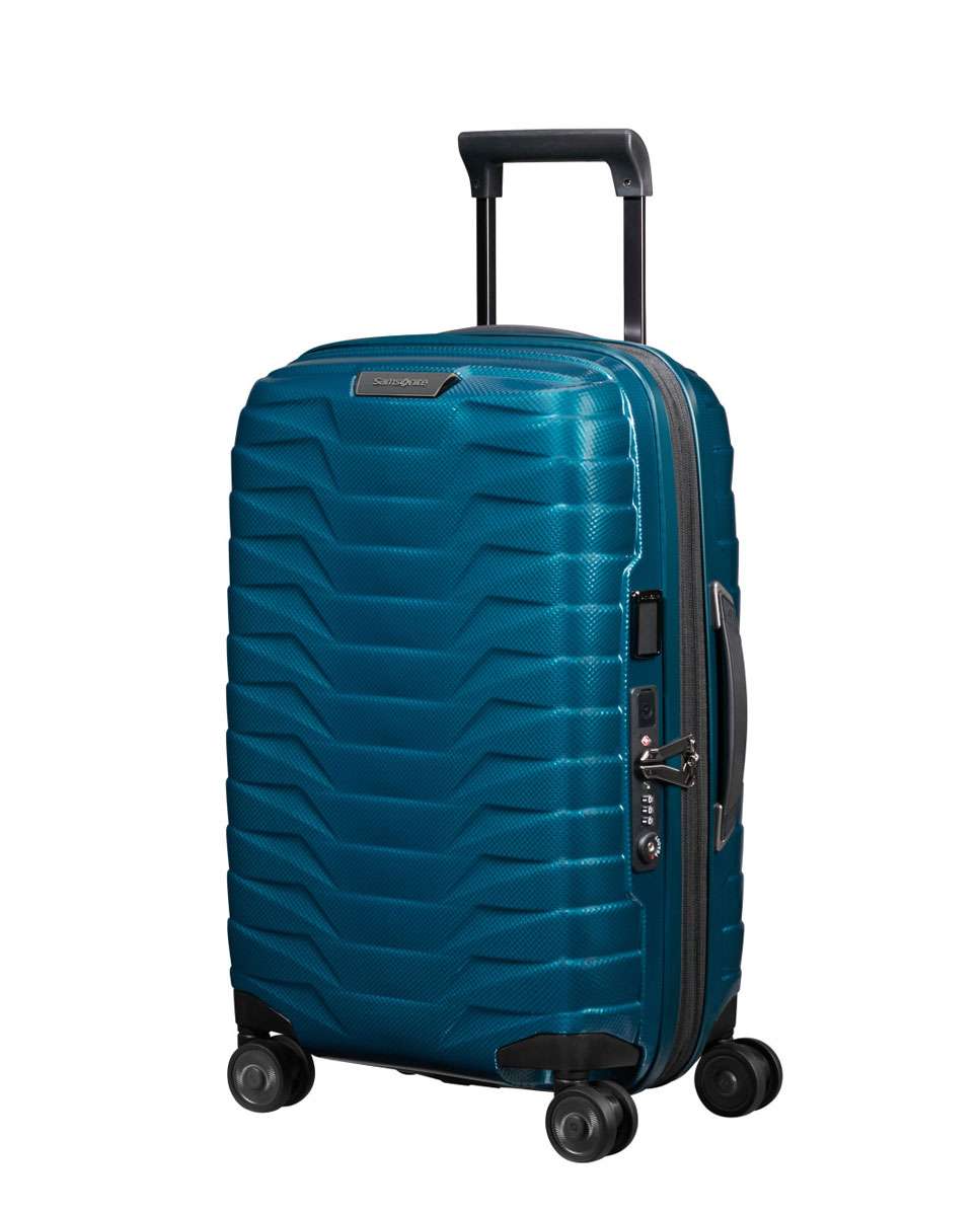 Mala de cabine Proxis 55/35cm 4 rodas expansível azul petróleo 38L Azul-1