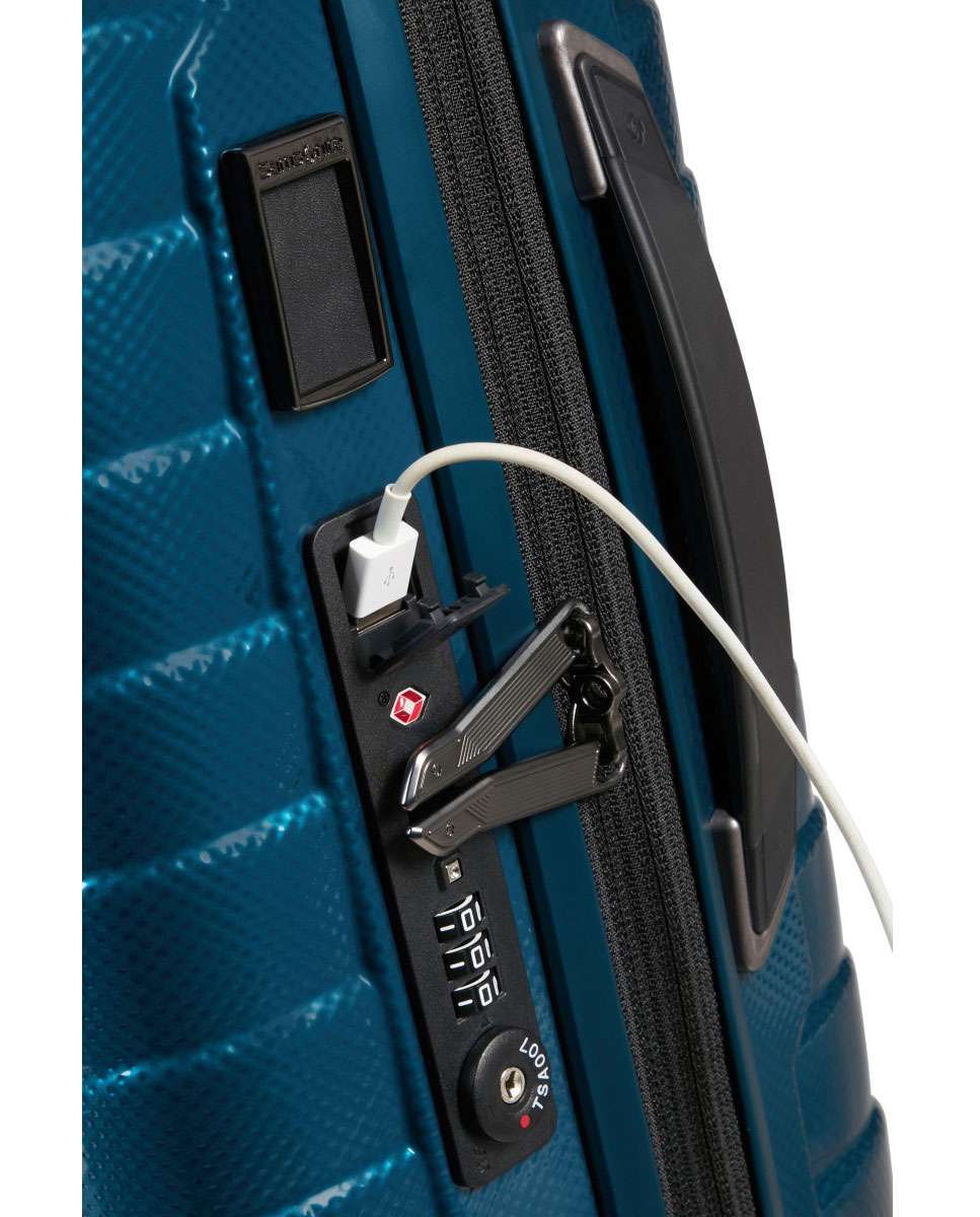 Mala de cabine Proxis 55/35cm 4 rodas expansível azul petróleo 38L Azul-3