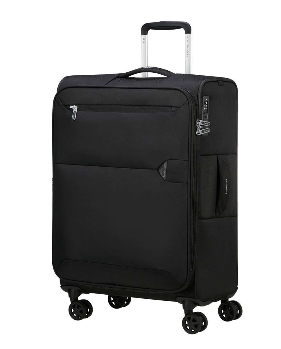 Mala de viagem média Urbify 68cm 4 rodas expansível preto 68L Preto-1