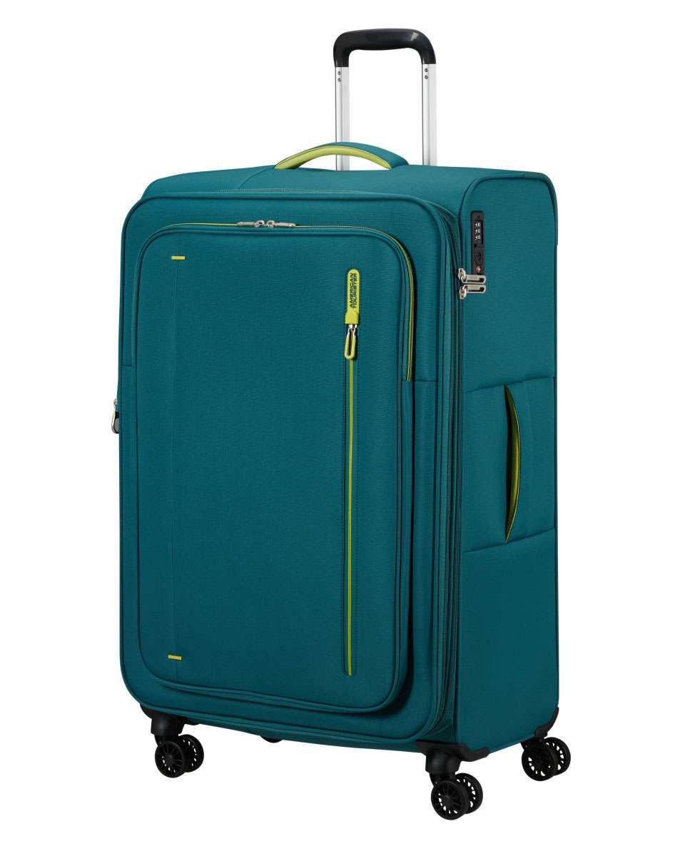 Mala de Viagem Grande Cloudrider 78cm 4 Rodas Expansível Azul Esverdeado 104L Azul-1