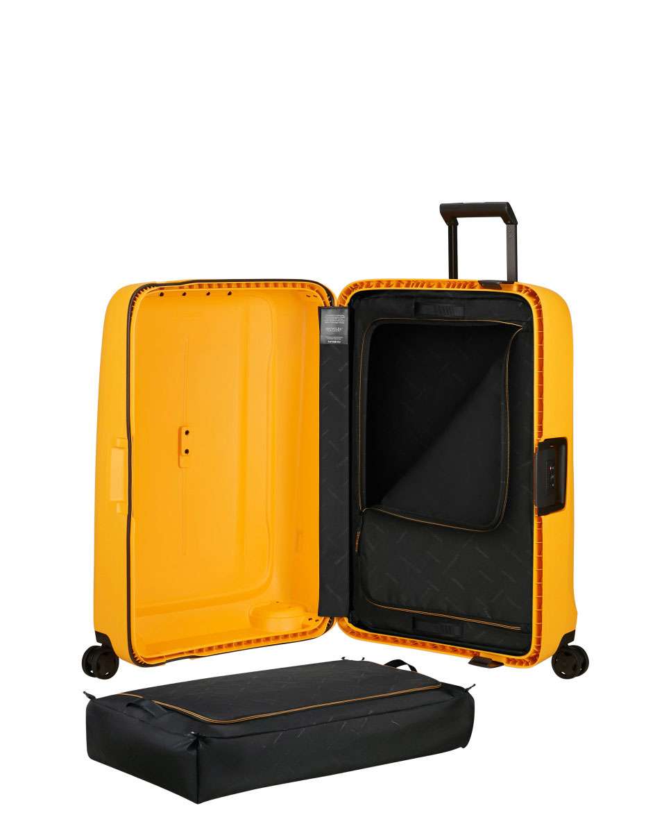 Mala de viagem média Essens 69cm 4 rodas amarelo 88L Amarelo-2