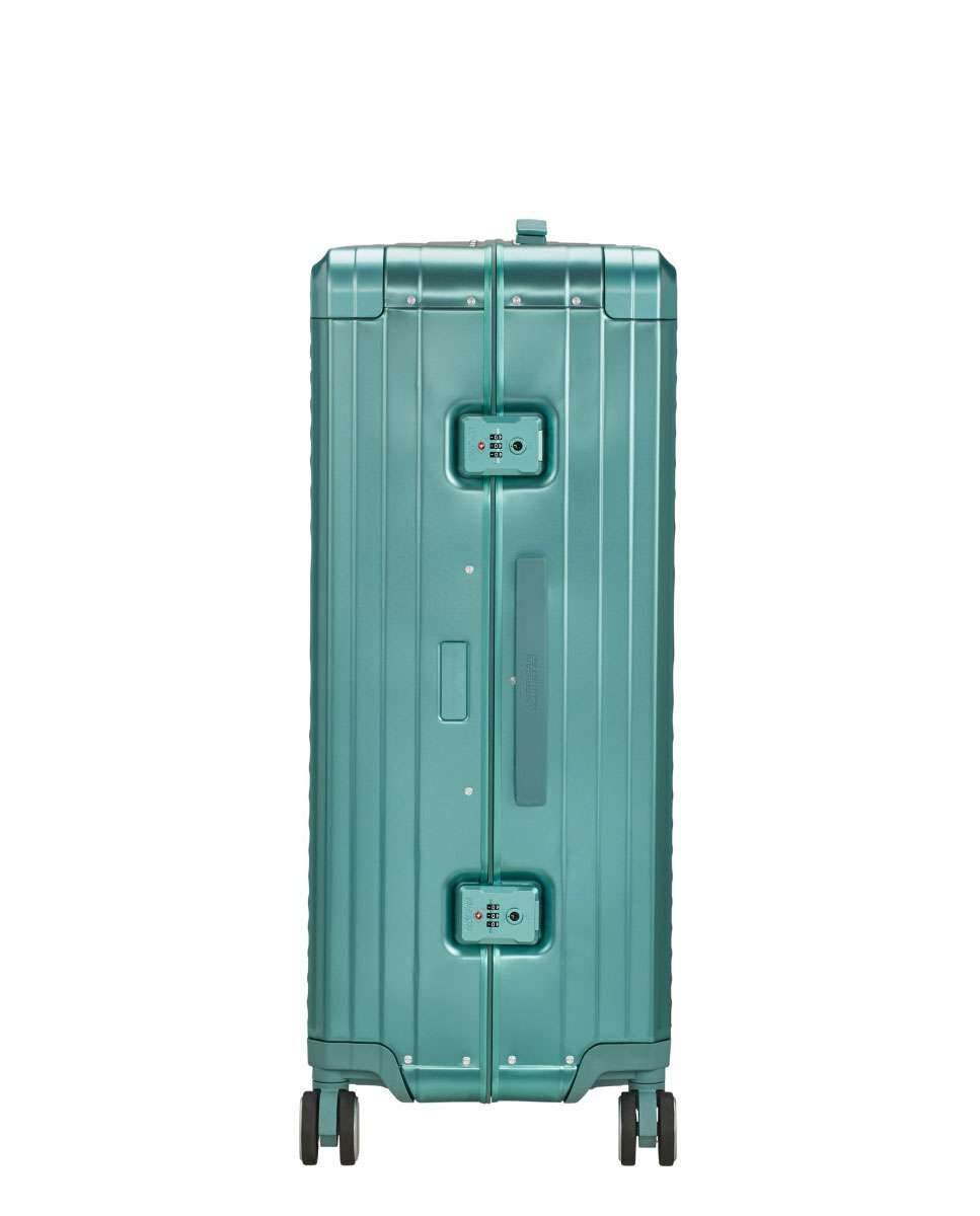 Mala de Viagem Grande Soundbox Alu 77cm 4 Rodas Azul Turquesa 100L Azul-3