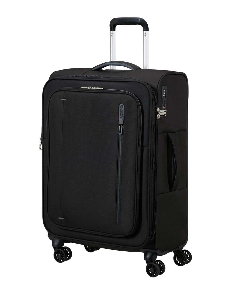 Mala de Viagem Média Cloudrider 67cm 4 Rodas Expansível Preto 67L Preto-1