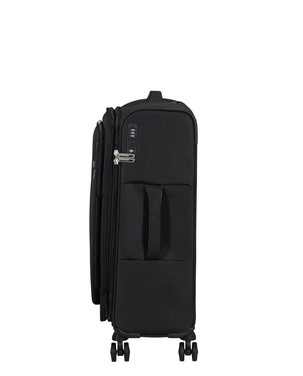 Mala de Viagem Média Cloudrider 67cm 4 Rodas Expansível Preto 67L Preto-3