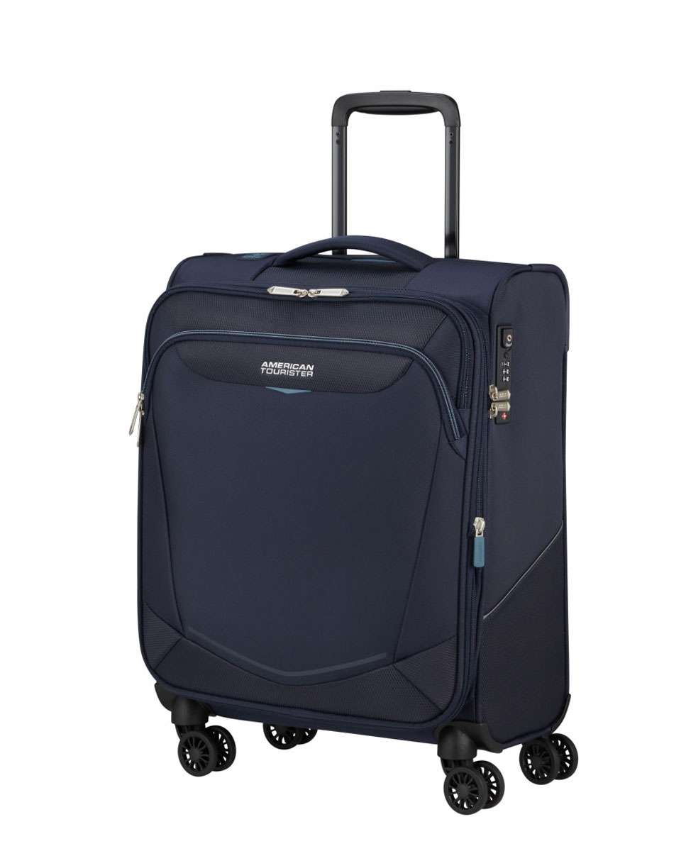 Mala de cabine Summerride 55cm com 4 rodas expansível azul-marinho 43L Azul-1