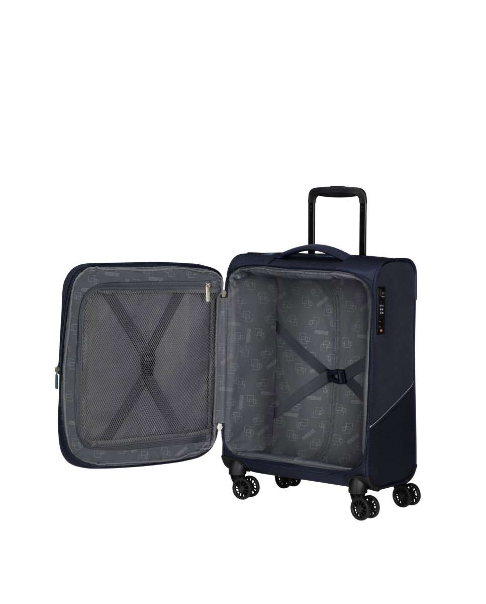 Mala de cabine Summerride 55cm com 4 rodas expansível azul-marinho 43L Azul-2