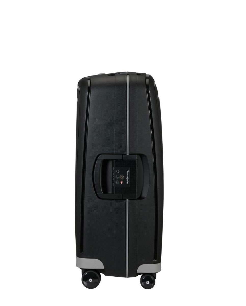 Mala de viagem média S`Cure 69cm 4 rodas com fechadura preto 79L Preto-2