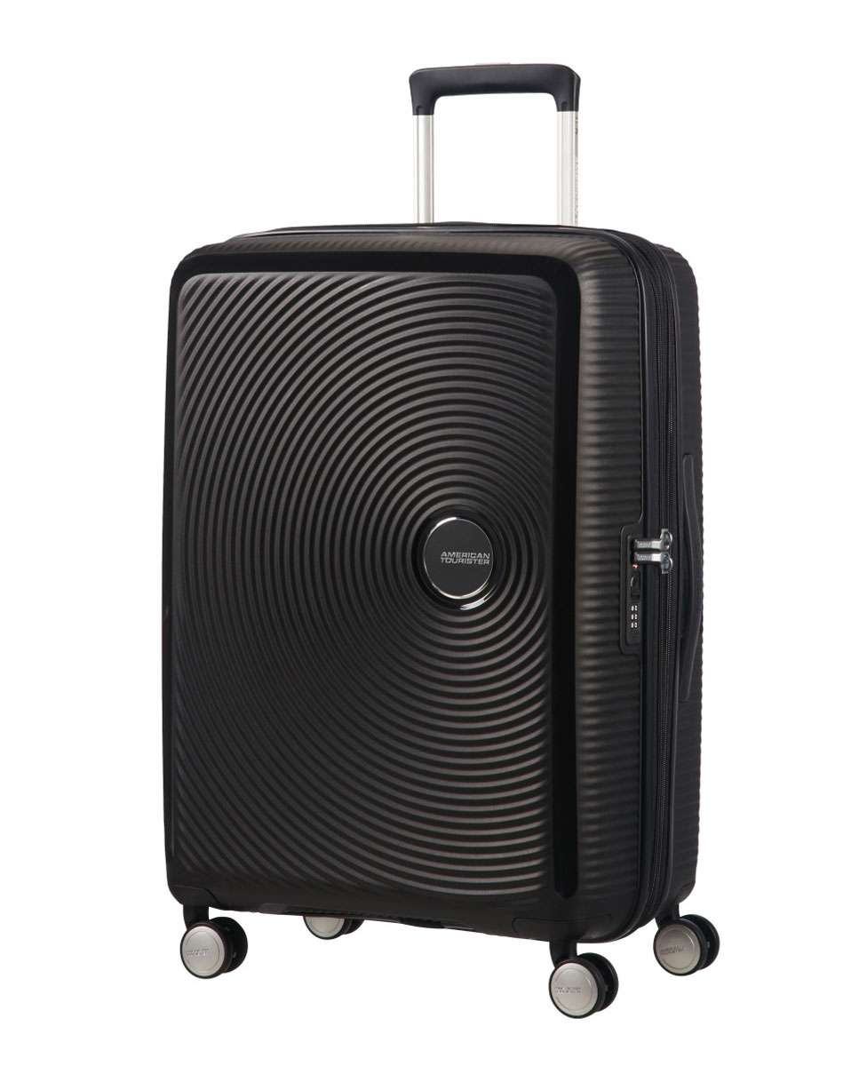 Mala de viagem média Soundbox 67cm 4 rodas expansível preto 71.5L Preto-1