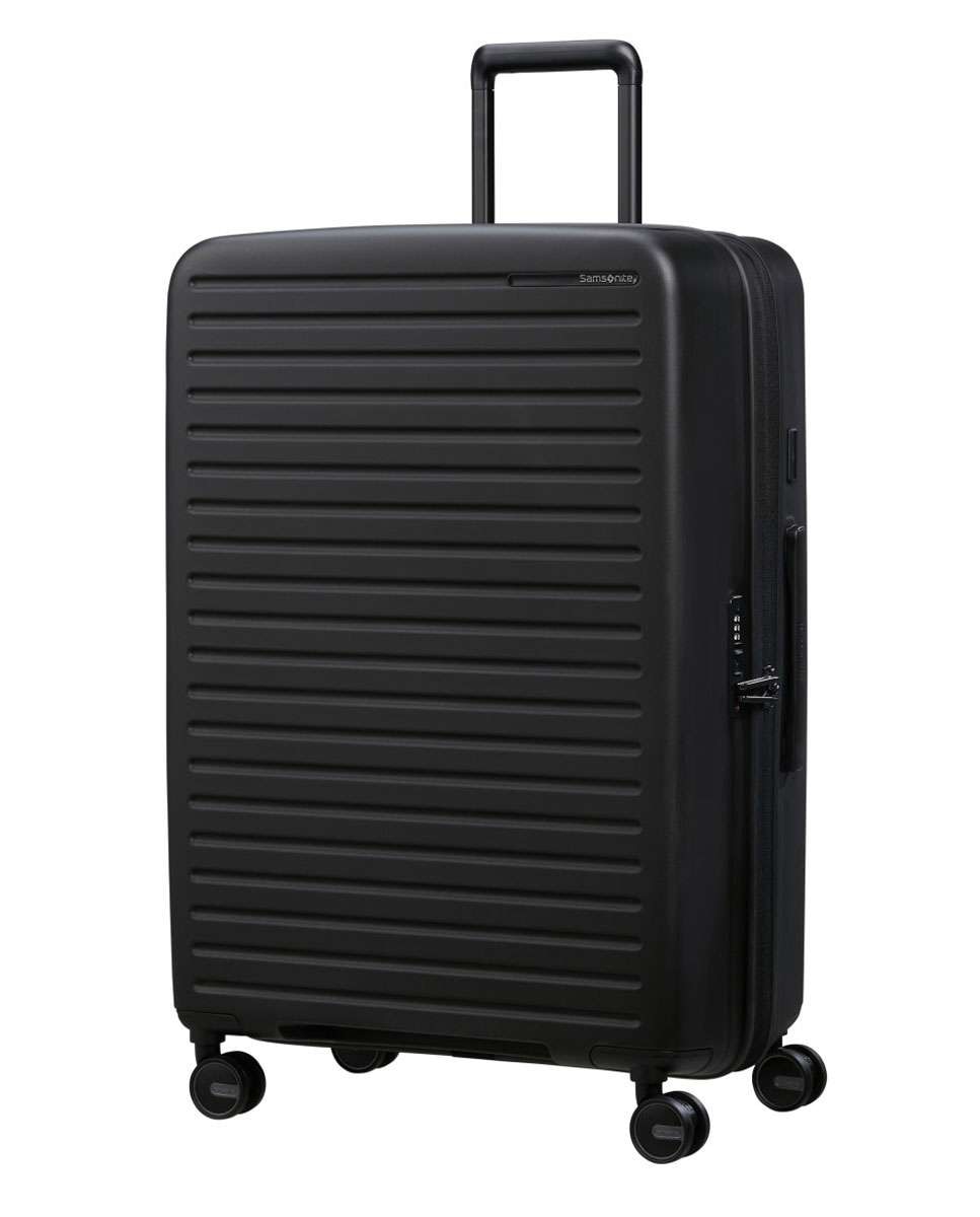 Mala de viagem grande Restackd 75cm 4 rodas expansível preto 99L Preto-1