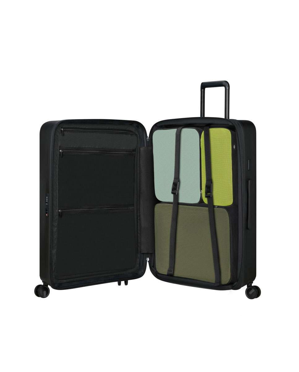 Mala de viagem grande Restackd 75cm 4 rodas expansível preto 99L Preto-2