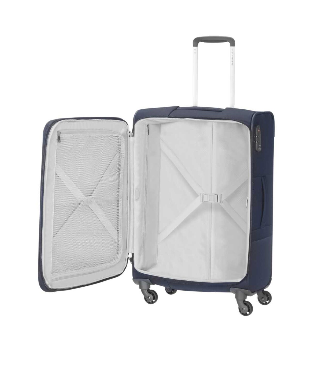 Mala de viagem grande Base Boost 78cm com4 rodas expansível azul marinho 105L Azul-2