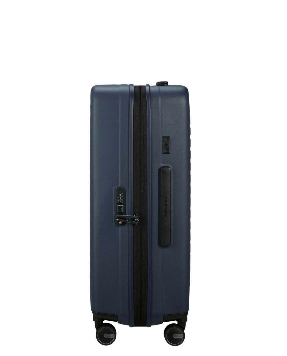 Mala de viagem média Restackd 68cm 4 rodas expansível azul meia-noite 71L Azul-3