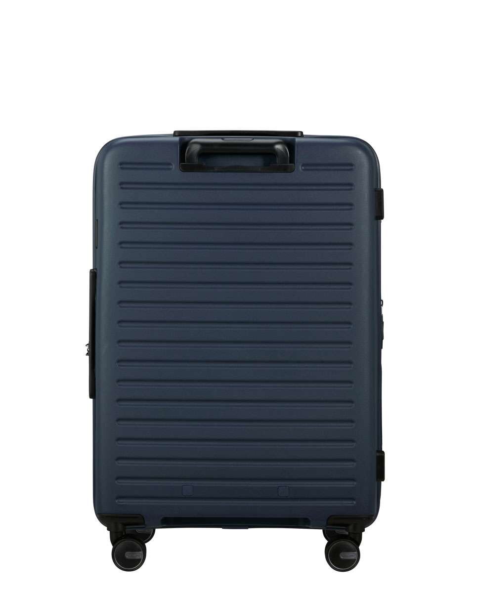 Mala de viagem média Restackd 68cm 4 rodas expansível azul meia-noite 71L Azul-4