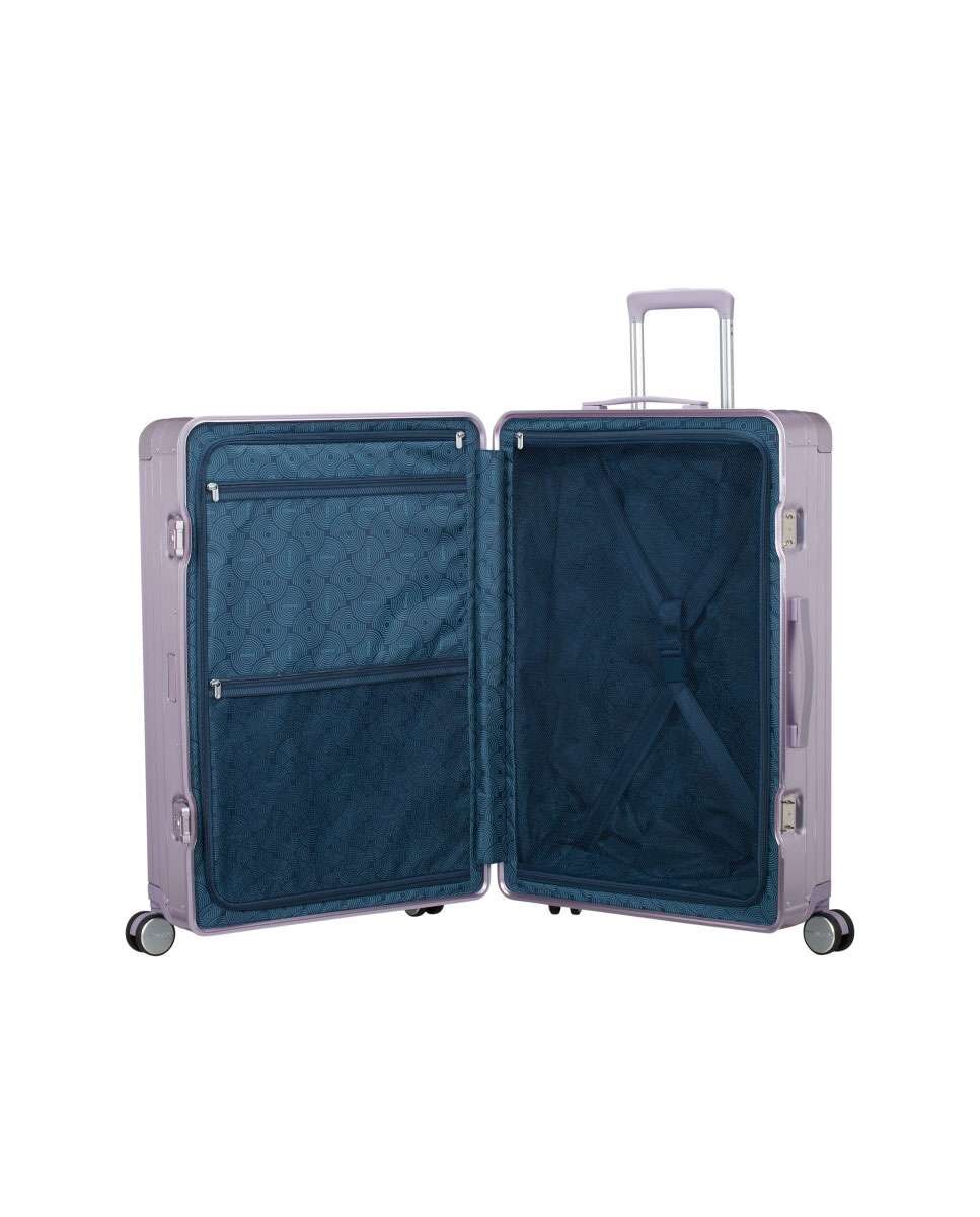 Mala de Viagem Grande Soundbox Alu 77cm 4 Rodas Lilás 100L Lilás-2