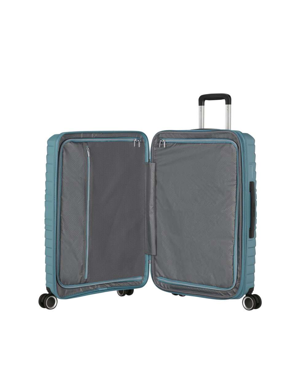 Mala de Viagem Média Flytwist 67cm 4 Rodas Expansível Azul 63L Azul-2