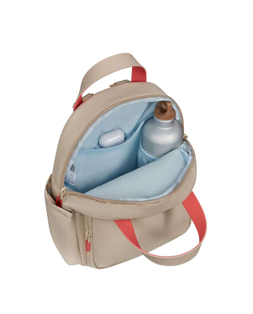 Mini Mochila de Mulher Puffypop Bege 8,5L Bege-2