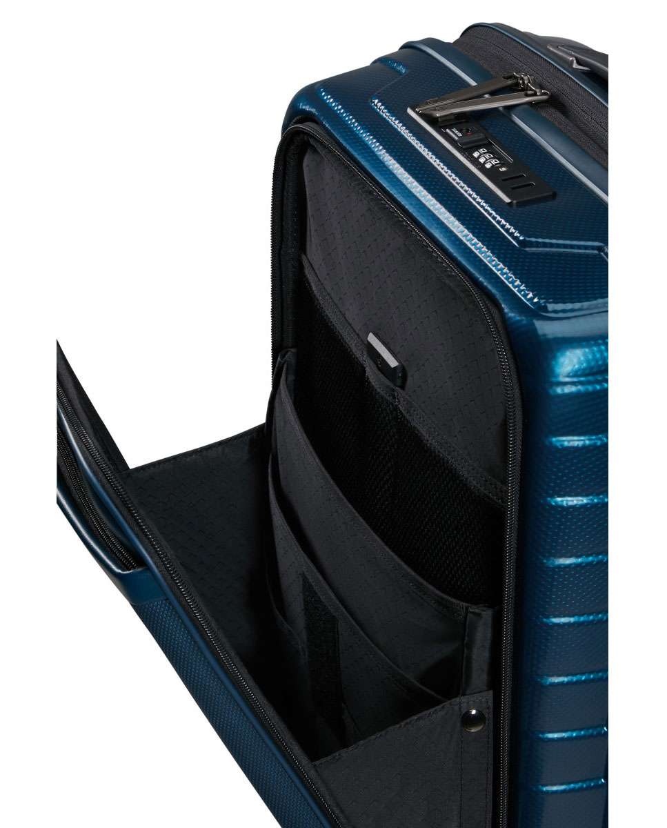 Mala de Cabine Proxis 55cm Expansível 4 Rodas Com Acesso Frontal Azul Petróleo 42L Azul-3