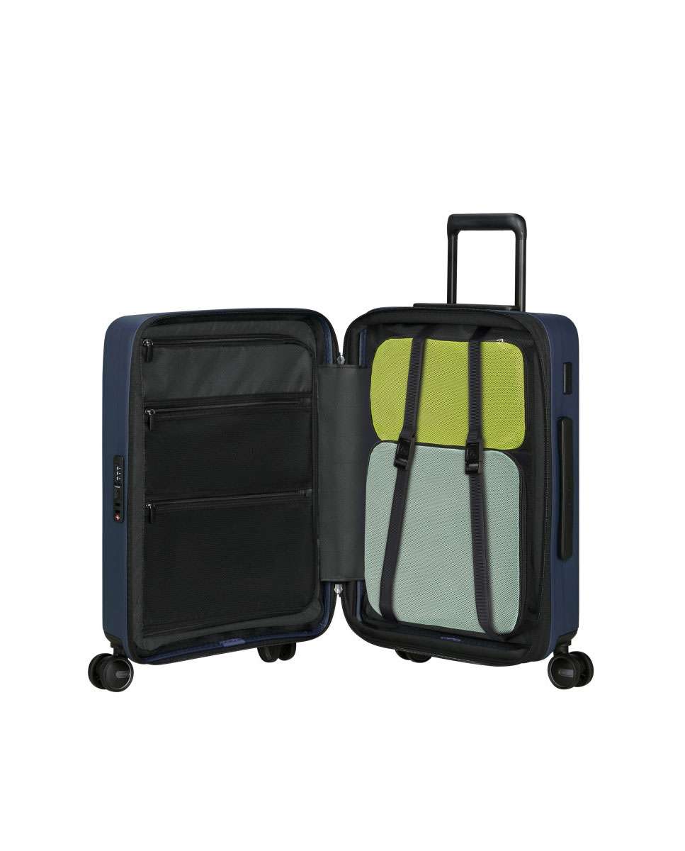 Mala de cabine Restackd 55cm 4 rodas expansível azul meia-noite 39L Azul-2