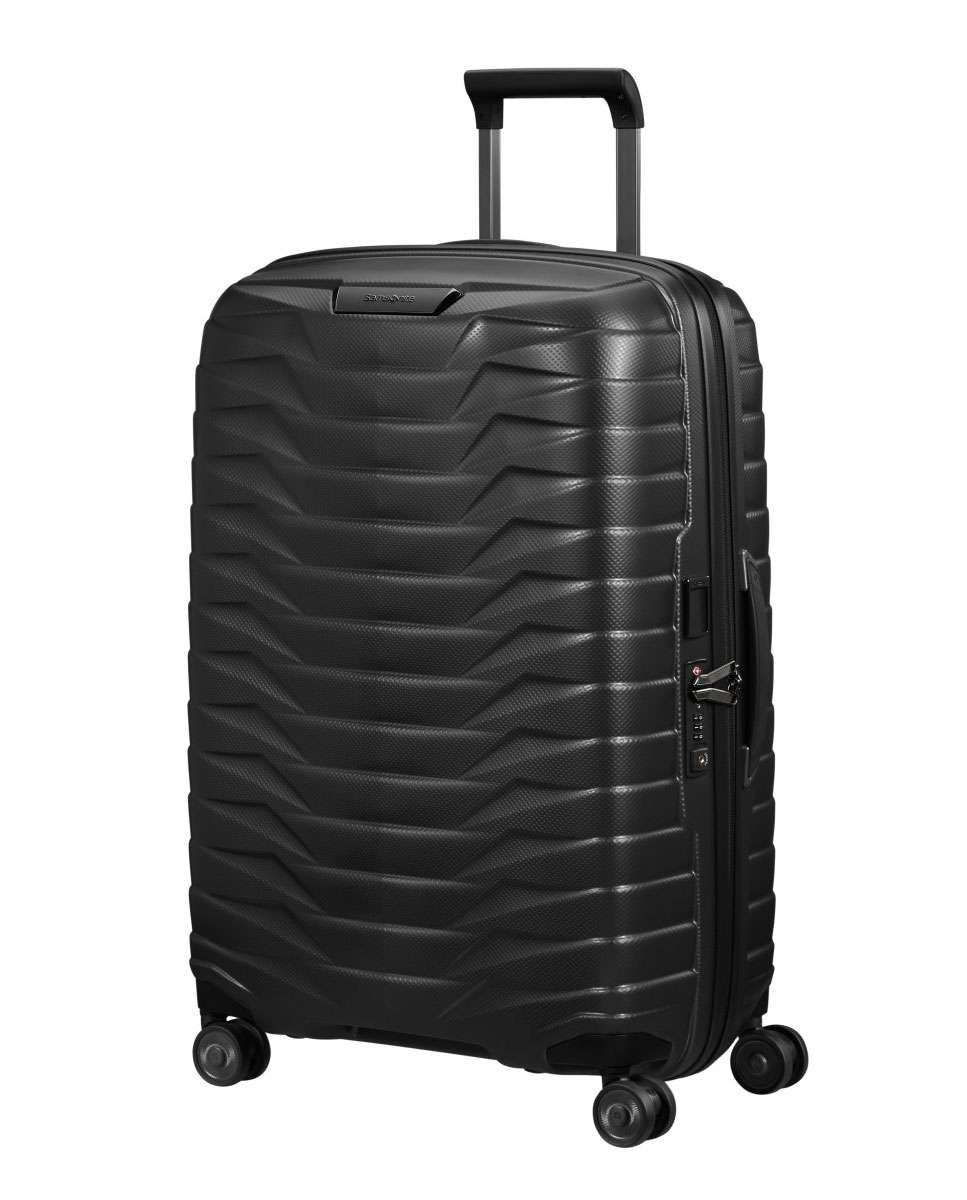 Mala de viagem média Proxis 69cm 4 rodas grafite mate 75L Preto-1