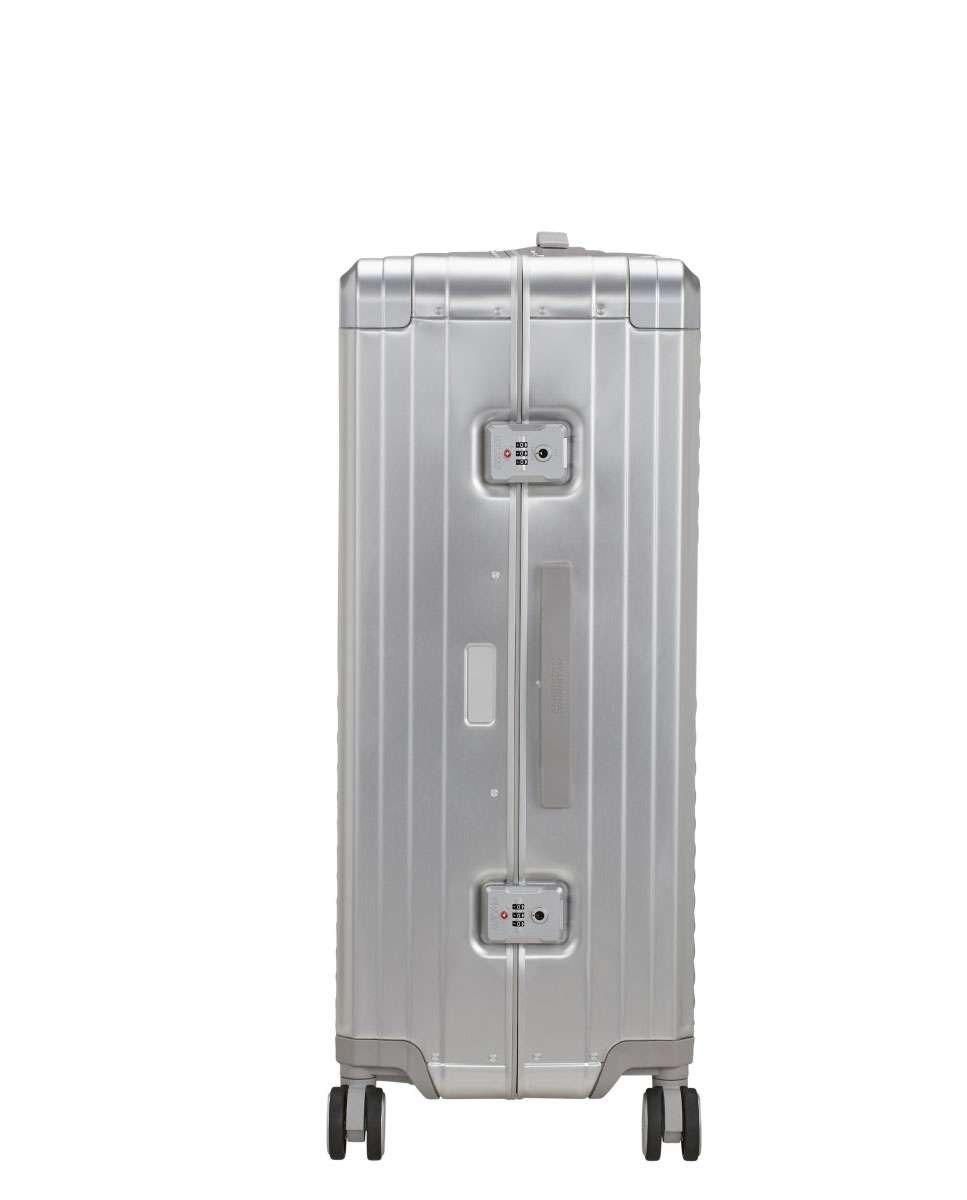 Mala de Viagem Grande Soundbox Alu 77cm 4 Rodas Prata 100L Cinzento-3