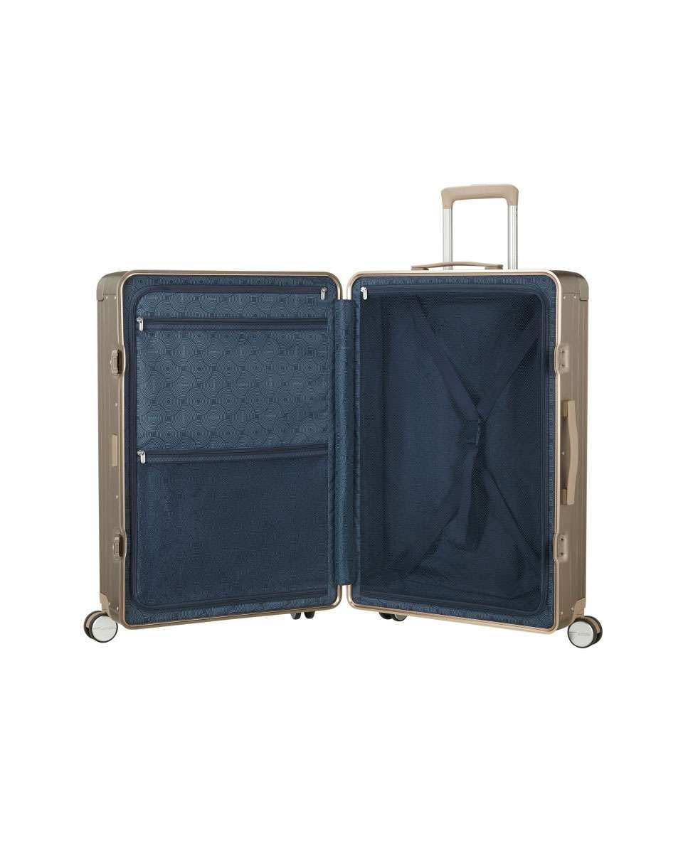 Mala de Viagem Grande Soundbox Alu 77cm 4 Rodas Bronze 100L Creme-2