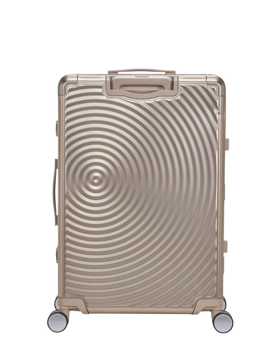 Mala de Viagem Grande Soundbox Alu 77cm 4 Rodas Bronze 100L Creme-4