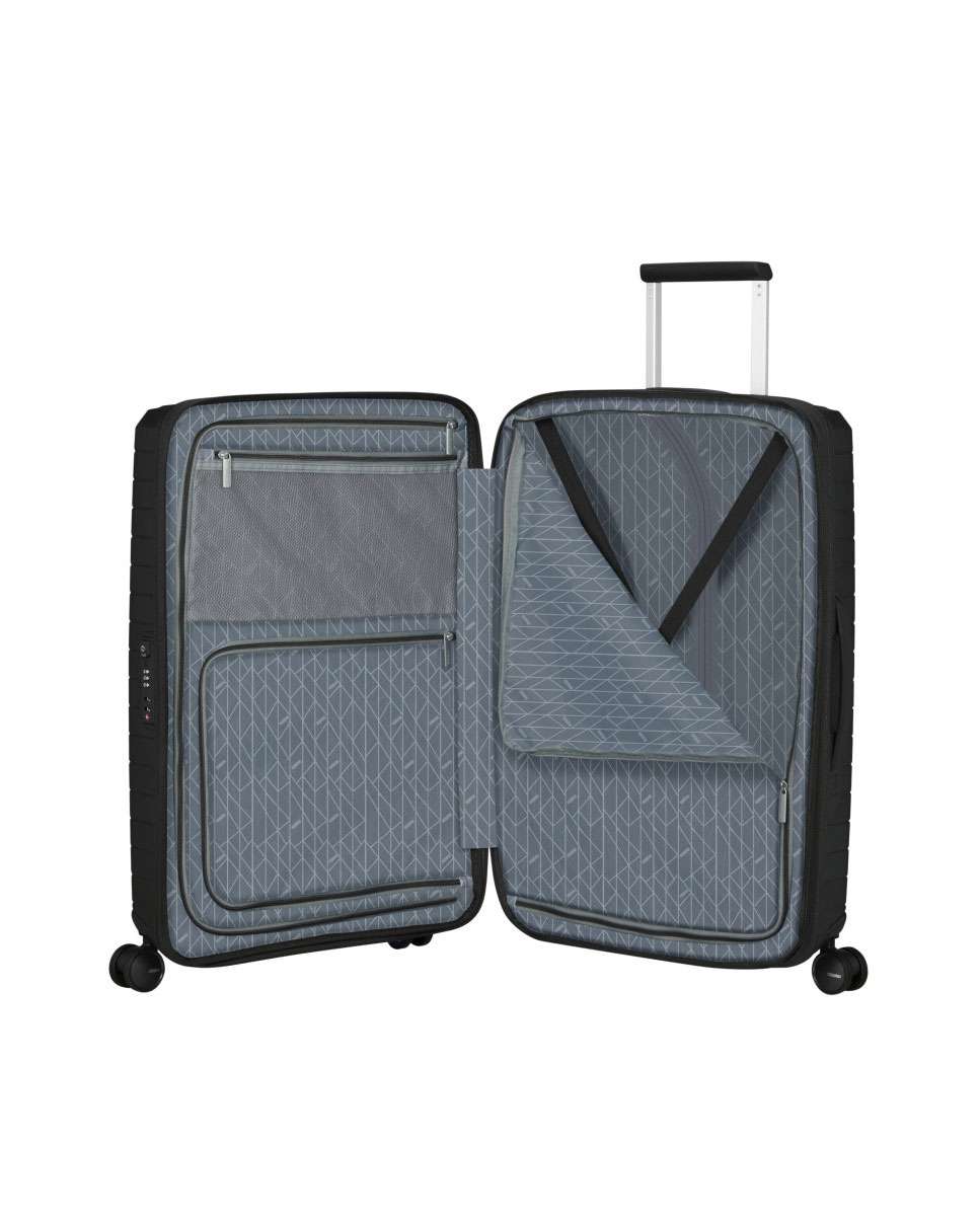 Mala de Viagem Média Fastforward 68cm 4 Rodas Expansível Preto 67L Preto-2